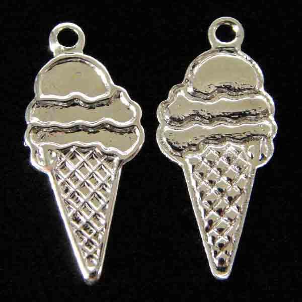 Silver Plate 18x8MM Ice Cream Cone