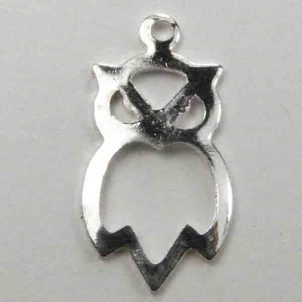Silver Plate 18x9MM Openwork Owl