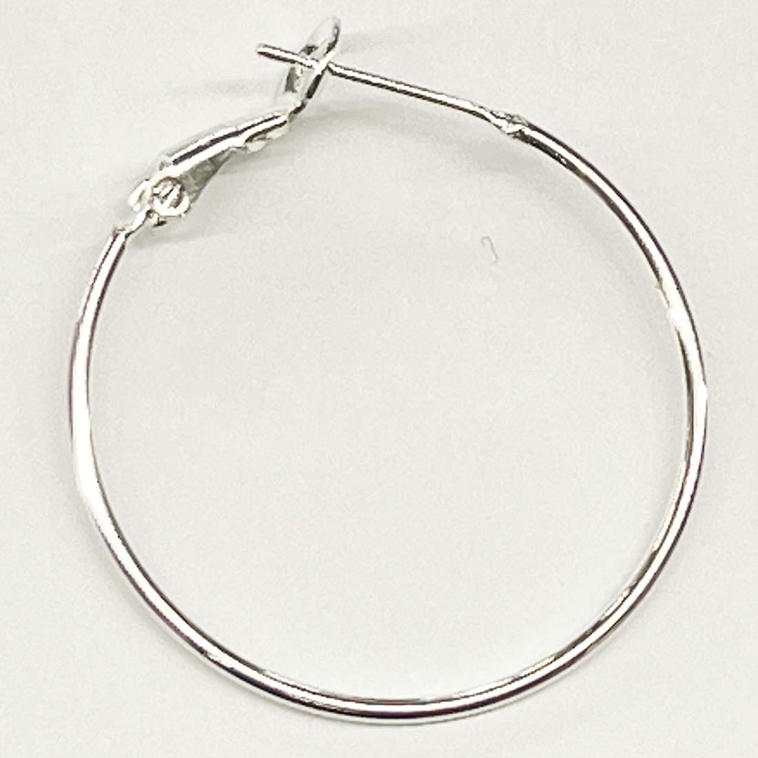Silver Plate 19MM Ear Or Wine Charm Hoop