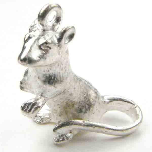 Silver Plate 19x22MM Rat Of The Chinese Zodiac