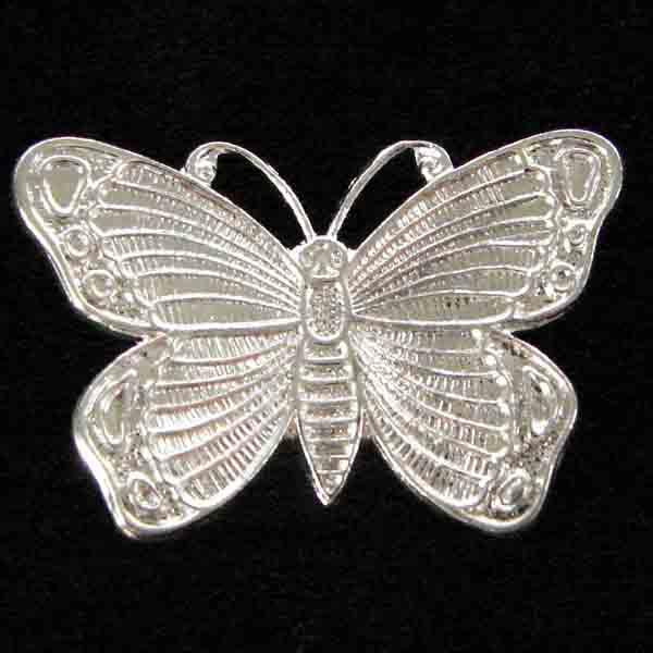 Silver Plate 19x29MM With Dapped Wings