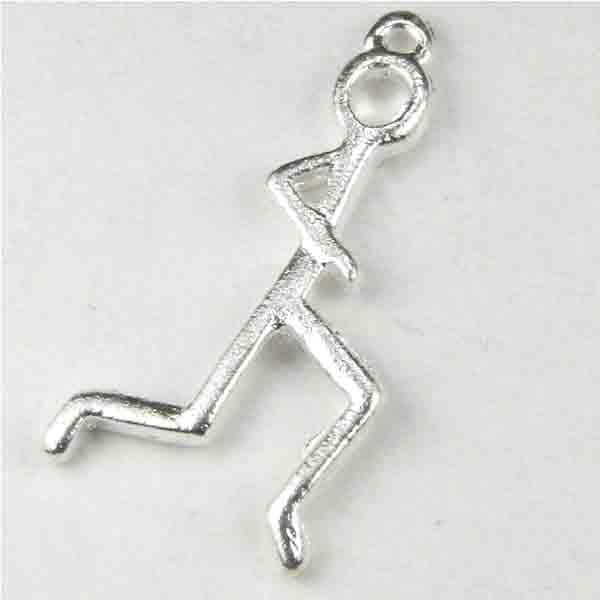 Silver Plate 21x14MM Stick Figure