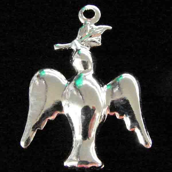 Silver Plate 21x7MM Dove Of Peace