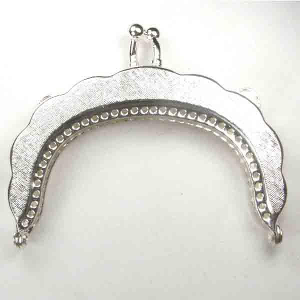 Silver Plate 2.25 Inch Handbag Purse Frame With Scalloped Detail