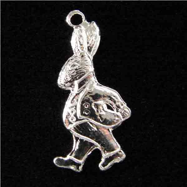 Silver Plate 22x11MM Rabbit Caricature