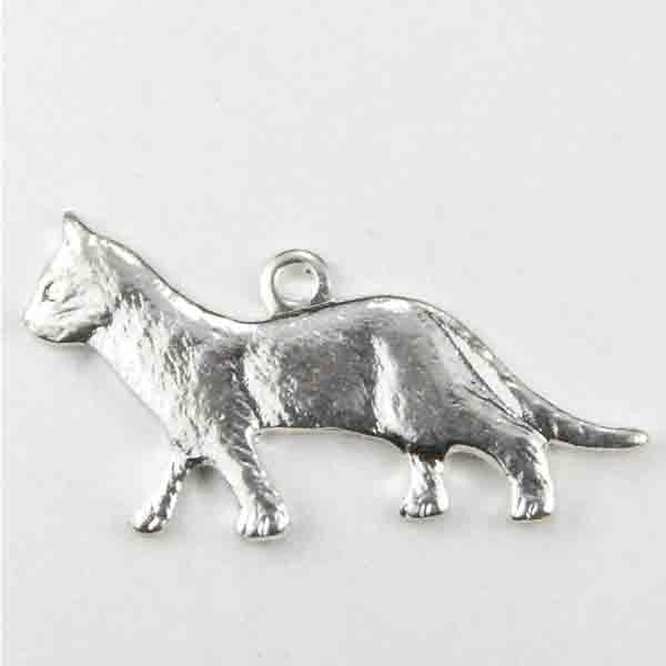 Silver Plate 22x12MM Cat