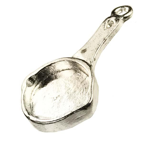 Silver Plate 23x15MM Cast Frying Pan