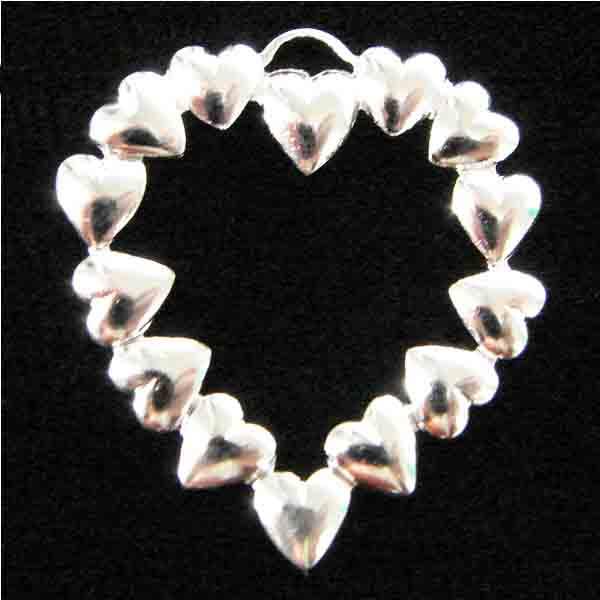 Silver Plate 24x22MM Heart of 4MM Hearts