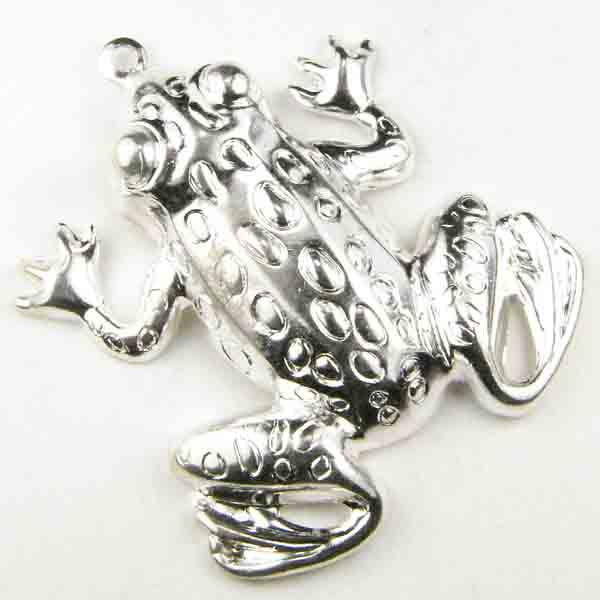 Silver Plate 28X26MM Frog Stamping