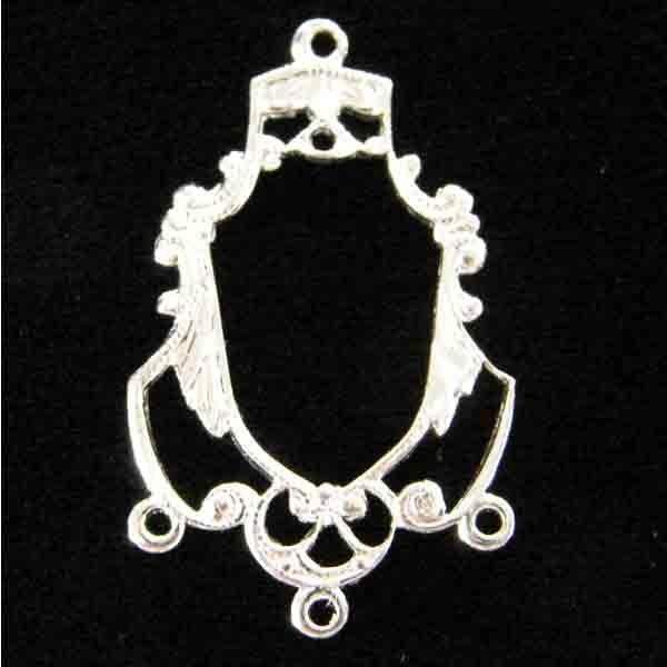 Silver Plate 28x16MM Chandelier Earring 1 to 3 Loop