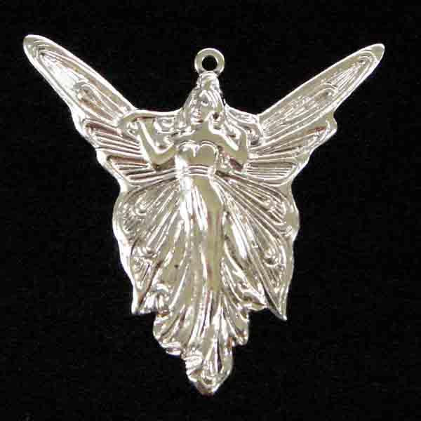 Silver Plate 29x30MM Butterfly with Female Body