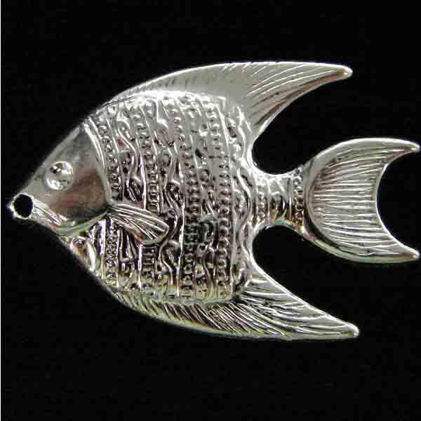 Silver Plate 30X21MM Angel Fish
