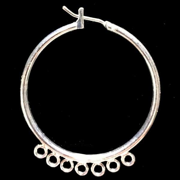 Silver Plate 35MM Chandelier Hoop With 7 Hanging Loops