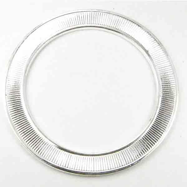 Flat Plate Rings Silver Plate 40MM Flat Textured Ring