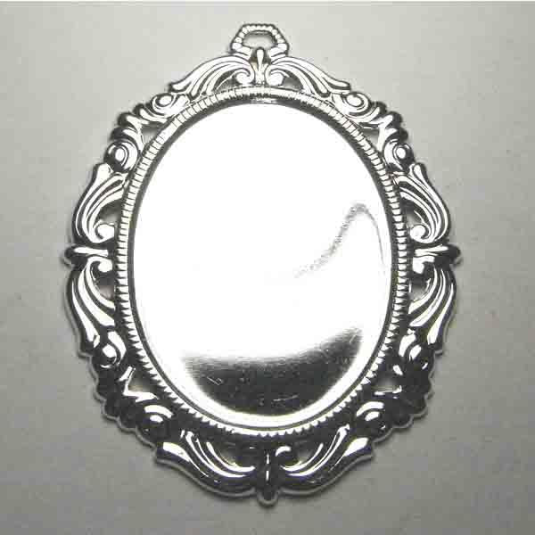 Silver Plate 40X30MM Ornate Setting