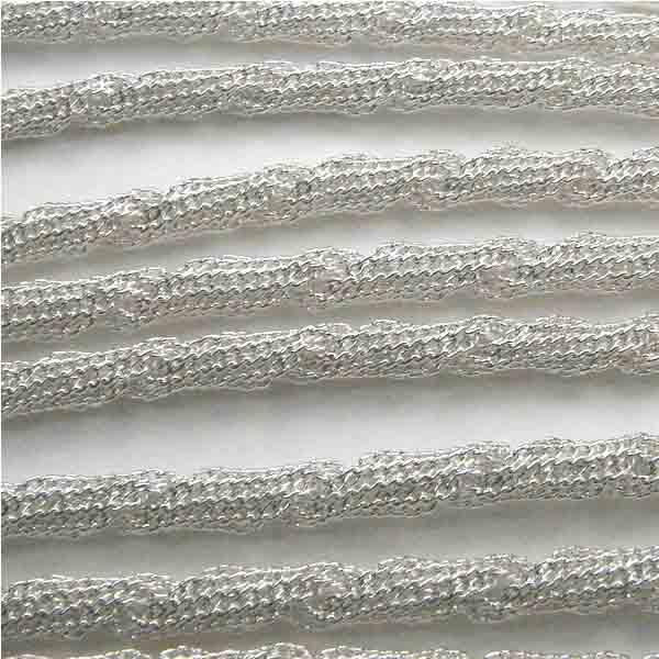 Silver Plate 42 Inch 4MM Twisted Mesh Necklace Chain