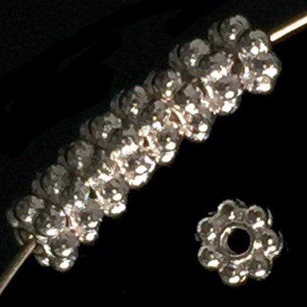 Silver Plate 4MM Rondelle Rondelle Daisy Spacer