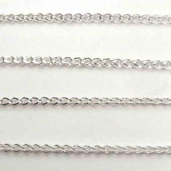 Silver Plate 4x2MM Looped Square Chain