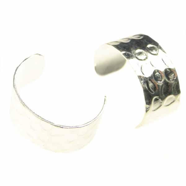 Silver Plate 7MM Wide Ear Cuff With Imprited Detail