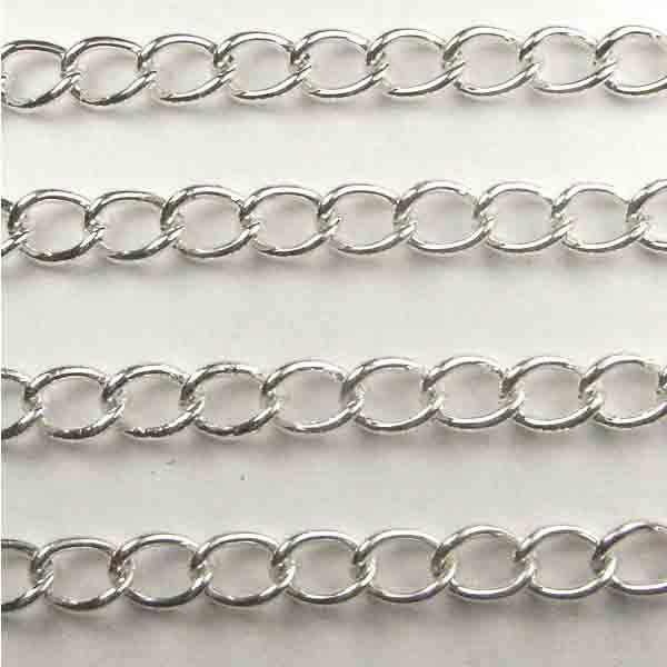 Silver Plate 7x5MM Curb Chain
