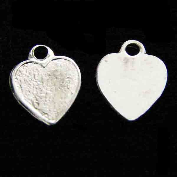 Silver Plate 8MM Heart Textured