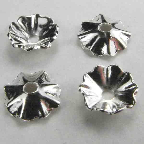 Silver Plate 8MM Ruffled Flower