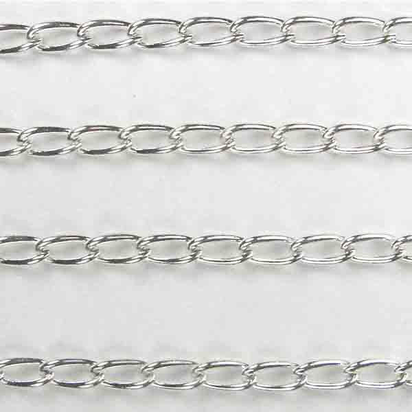 Silver Plate 8X4MM Twisted Link Chain
