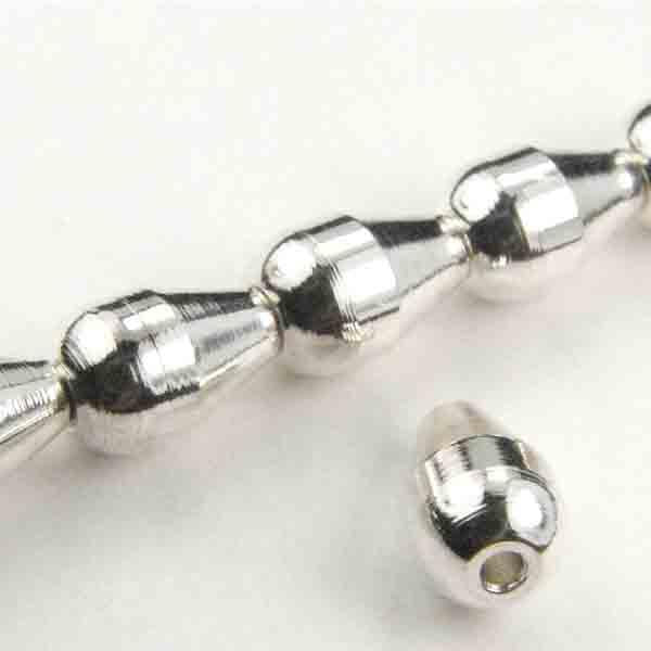 Silver Plate 8X5MM Solid Tear Bead