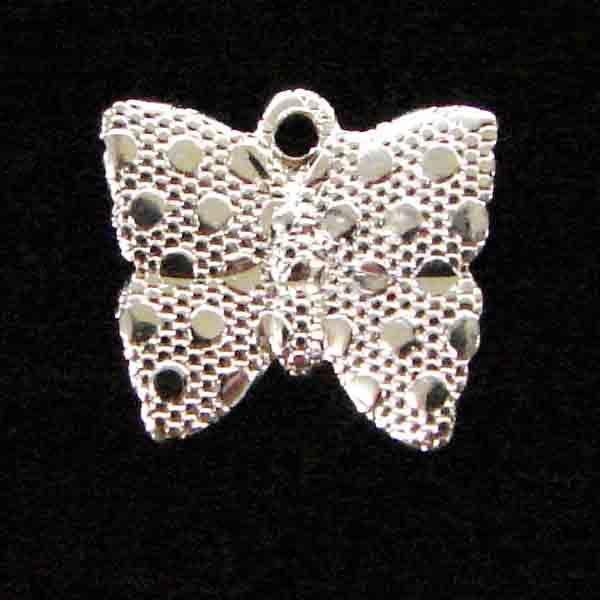 Silver Plate 8x9MM Spotted Butterfly