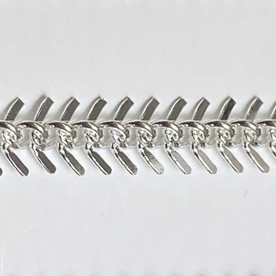 Silver Plate 9MM Fishbone Chain