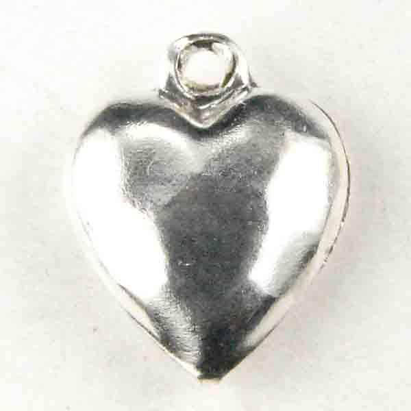 Silver Plate 9MM Hammered Heart