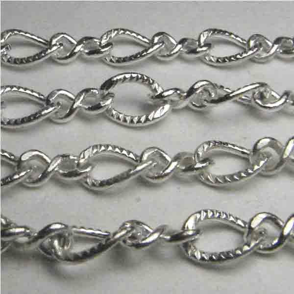 Silver Plate 9x6MM Chain Figure 8 Oval