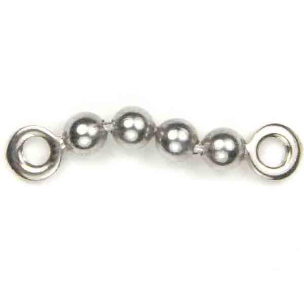 Silver Plate Chain Connector With 3MM Balls