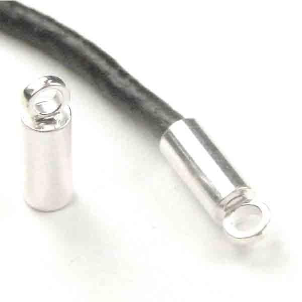 Silver Plate Cord End for 2mm Cord