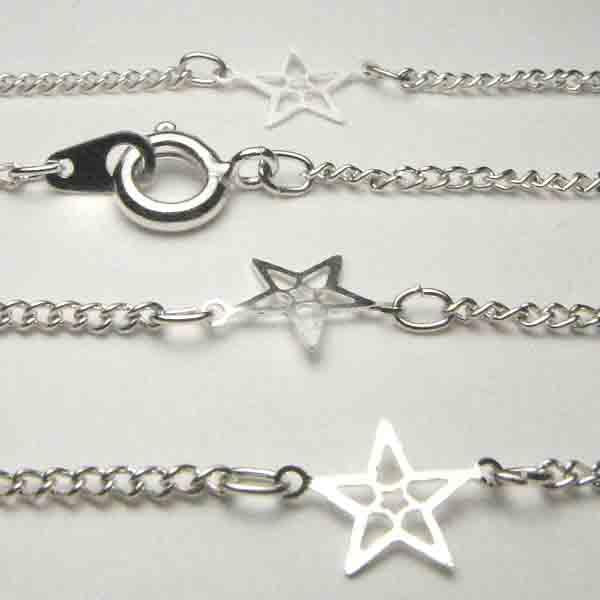 Silver Plate Necklace with 8MM Star