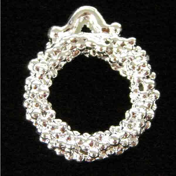 Silver Plate Nubbly Ring Pendant
