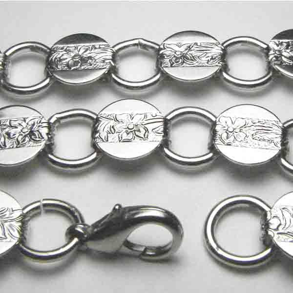 Silver Plate Round 7 Inch Bracelet with 9MM Round Gluing Pads