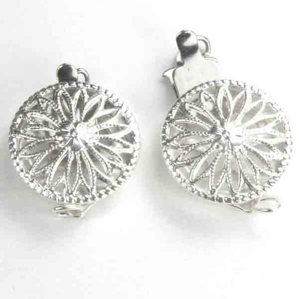 Sterling Silver 12MM Filigree Box Clasp