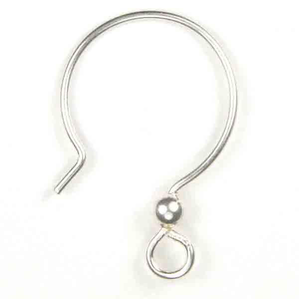Sterling 3/4 Hoop Earwire With Ball & Loop