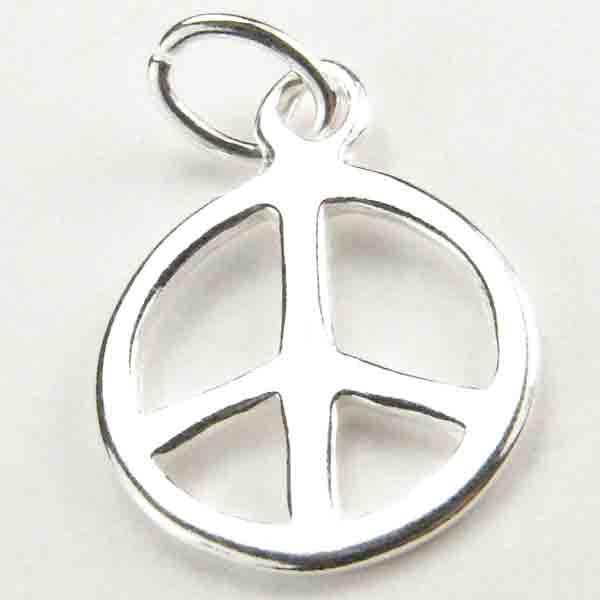 Sterling Silver 11MM Peace Symbol