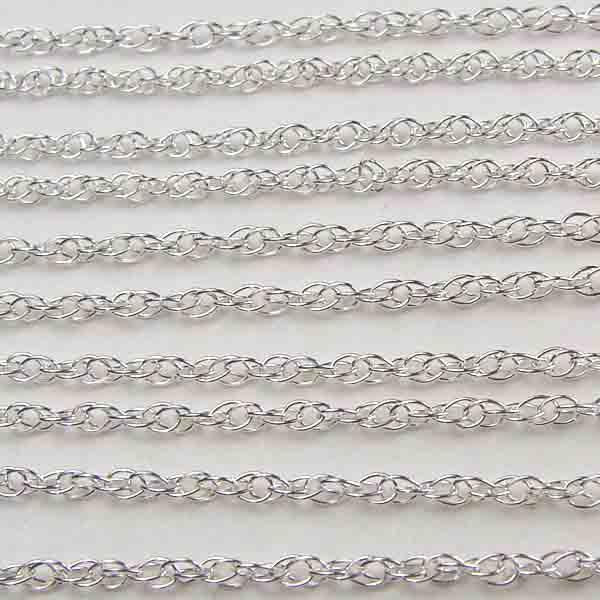 Sterling Silver 24 inch 1MM Rose Style Neck Chain