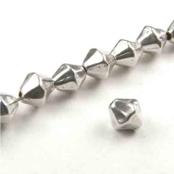 Sterling Silver 4MM Faceted Bicone
