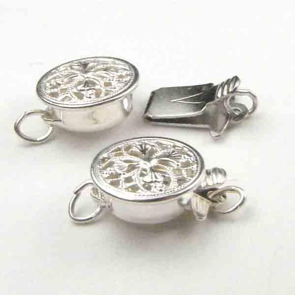 Sterling Silver 9MM Round Filigree Box Clasp