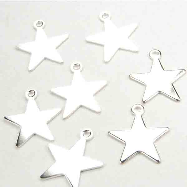 Sterling Silver Plate 12MM Thin Star Stamping