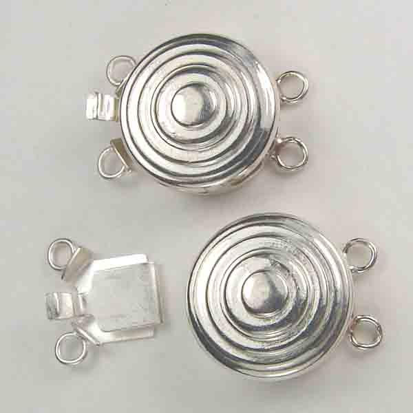 Sterling Sterling 11MM 2 Strand Circle Box Clasp