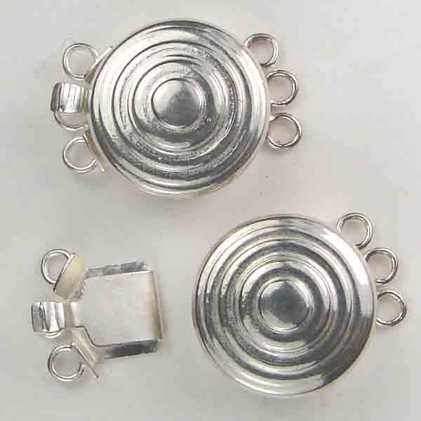 Sterling Sterling 11MM 3 Strand Circle Box Clasp