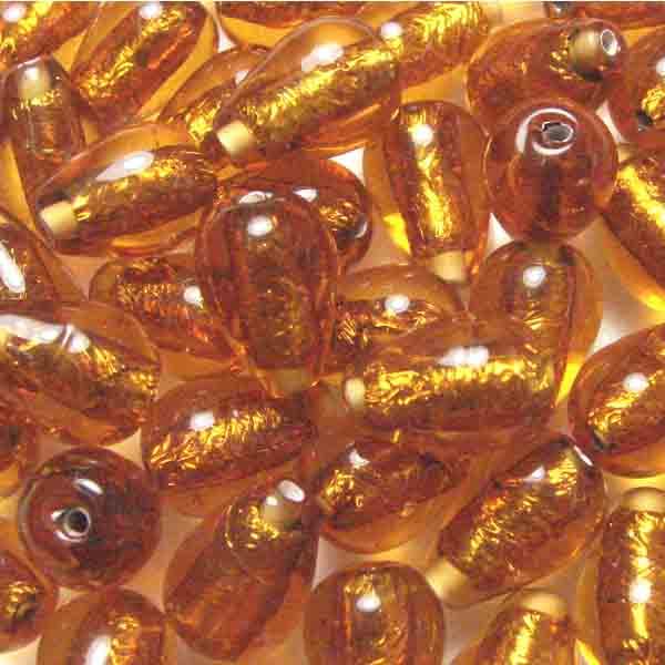 Topaz 12X8MM Tear With Silver Foil