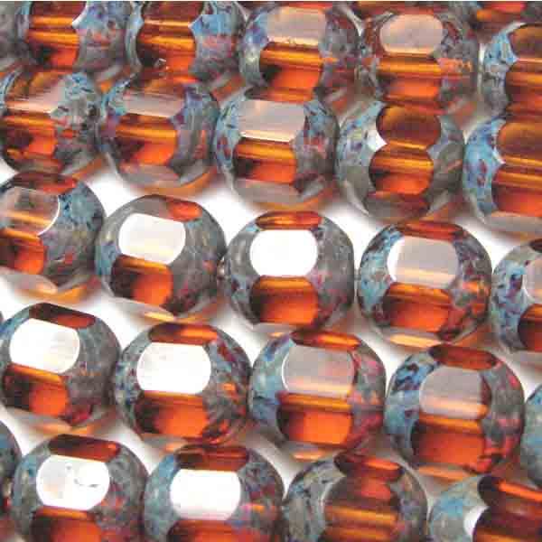 Topaz With Granite (Picasso) 8MM Window Bead