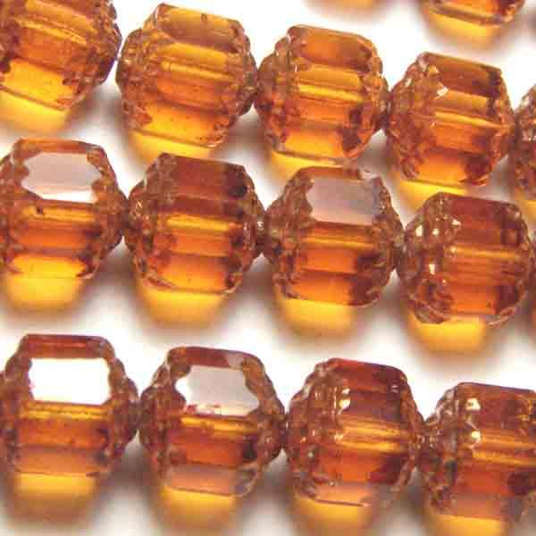 Topaz with Bronze 8MM Cathedral Bead