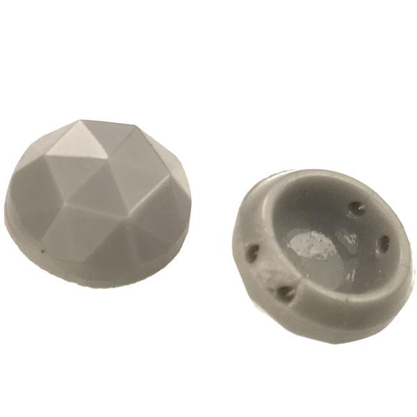 Vintage 13MM Opaque Grey Round Round 2 hole Spacer Bead